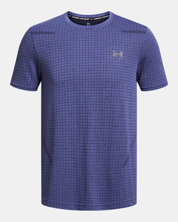 Męska koszulka z krótkim rękawem UA Seamless Grid, Purple, pdpMainDesktop image number 3